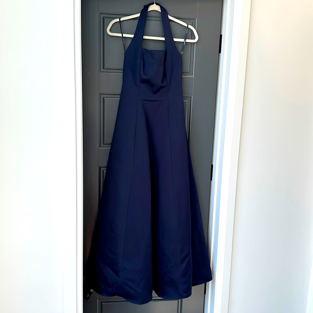 LORI ANN Navy A Line Ball Gown With Shawl